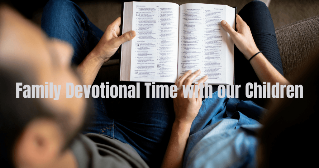 Father reading the Bible with his son-Family Devotional
