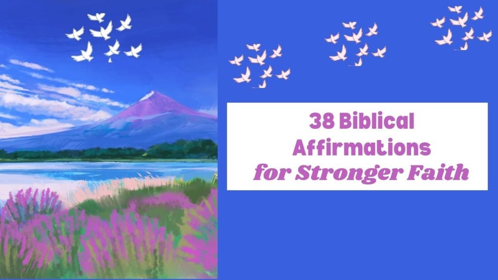 Biblical Affirmations: for Stronger Faith beautiful blue background with water dove flying