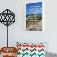 Isaiah 46:4 Wall Art – Printable Scripture Decor with Ocean View for Home or Office