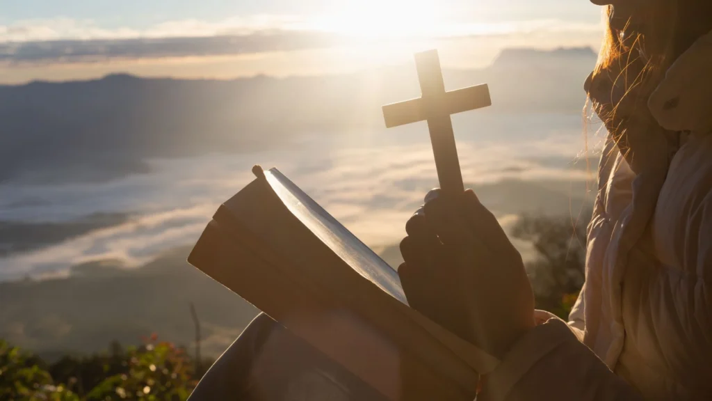 A women writing letter to god