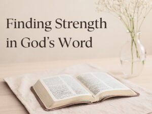 Open Bible showing how God carried me and gave me strength through His Word.